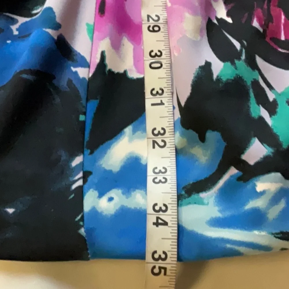 Katherine H Floral Fit & Flare Dress Petite 12 NWT Pink Blue Sleeveless - Picture 9 of 10
